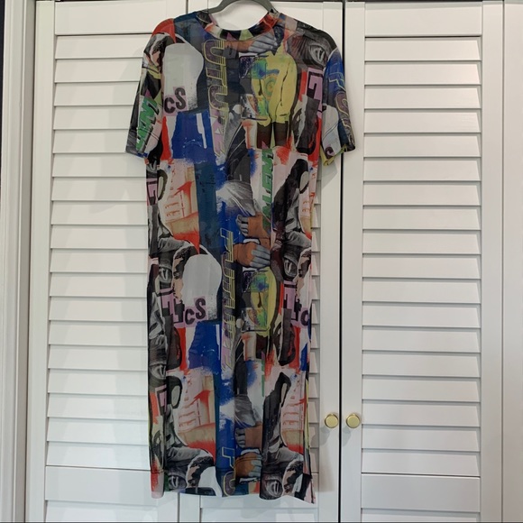 ASOS x Collusion Mesh Midi T-shirt Dress - Picture 4 of 5